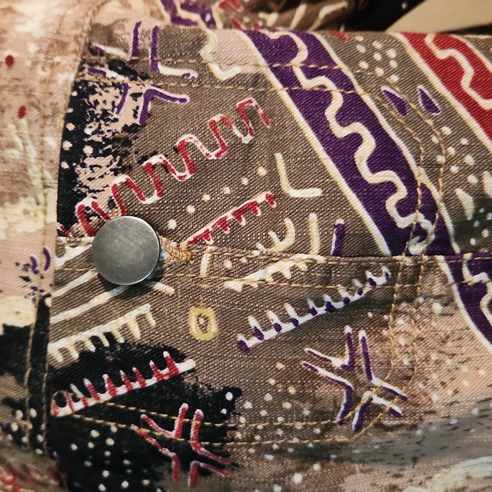 Abstract Multicolor Button-Up Jacket - Picture 4 of 7